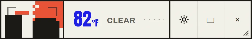 Mini bar mode: an even smaller strip showing just the temperature.